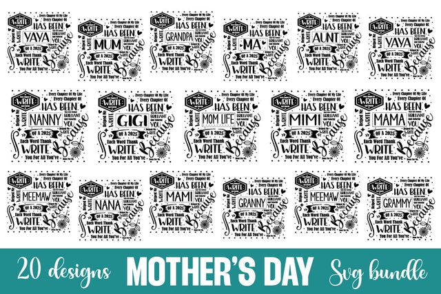 Mother's day Mega SVG Bundle, 20 Designs, Best Seller,SVGs,Quotes and Sayings,Food & Drink,On Sale, Print & Cut SVG designmaster24 