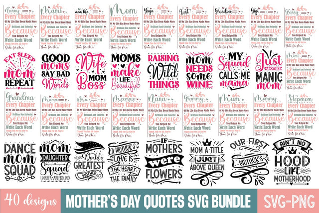 Mother's day Mega SVG Bundle, 40 Designs , Best Seller,SVGs,Quotes and Sayings,Food & Drink,On Sale, Print & Cut SVG designmaster24 