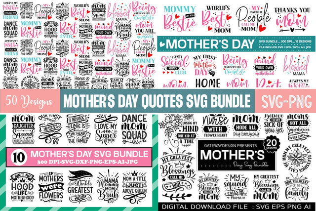Mother's day Mega SVG Bundle, Best Seller,SVGs,Quotes and Sayings,Food & Drink,On Sale, Print & Cut SVG designmaster24 