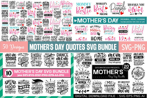 Mother's day Mega SVG Bundle, Best Seller,SVGs,Quotes and Sayings,Food & Drink,On Sale, Print & Cut SVG designmaster24 
