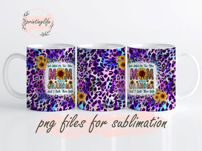 Mother's Day Mom Grandma Mug Wrap Design, Instant Digital Design Download Mug Wrap Design, Mug Design PNG Sublimation PrintingLife 