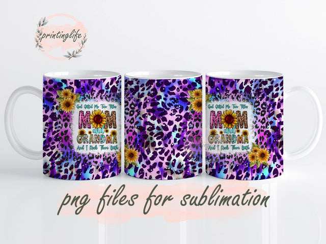 Mother's Day Mom Grandma Mug Wrap Design, Instant Digital Design Download Mug Wrap Design, Mug Design PNG Sublimation PrintingLife 