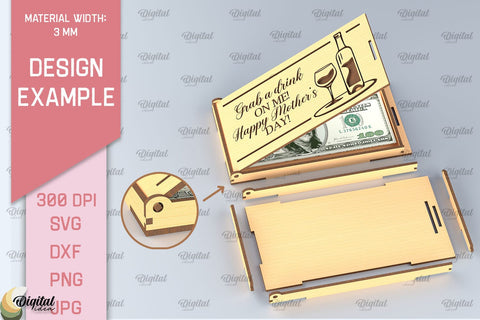 Mothers Day Money Box SVG Bundle. Laser Cut Money Gift Box SVG Evgenyia Guschina 
