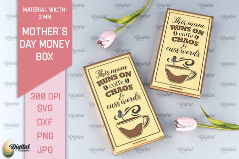 Mothers Day Money Box SVG Bundle. Laser Cut Money Gift Box SVG Evgenyia Guschina 