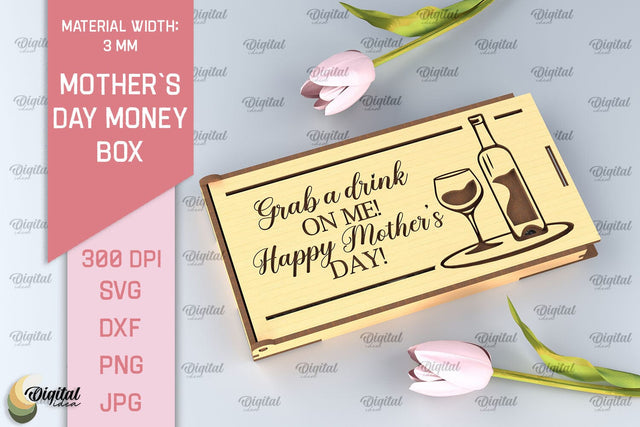Mothers Day Money Box SVG. Laser Cut Money Gift Box SVG Evgenyia Guschina 