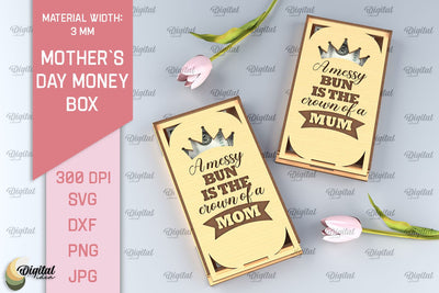 Mothers Day Money Box SVG. Laser Cut Money Gift Box SVG Evgenyia Guschina 