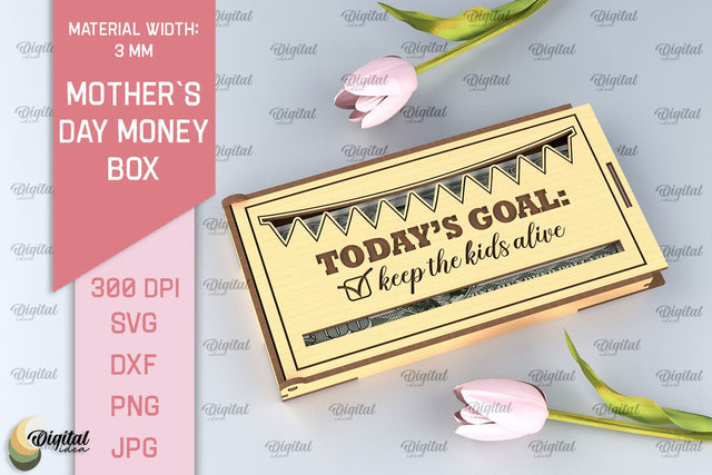 Mothers Day Money Box SVG. Laser Cut Money Gift Box SVG Evgenyia Guschina 