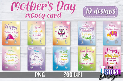 Mother's Day Money Card PNG Design Bundle | Mom Money Holder | Happy Mother's Day Sublimation The T Store Design 