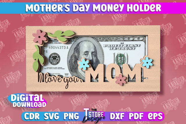 Mother's Day Money Holder | Money Card | Greeting Cards | Granny Gift | CNC File SVG The T Store Design 