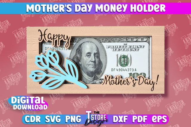 Mother's Day Money Holder | Money Card | Greeting Cards | Granny Gift | CNC File SVG The T Store Design 