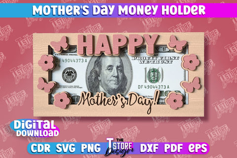 Mother's Day Money Holder | Money Card | Greeting Cards | Granny Gift | CNC File SVG The T Store Design 