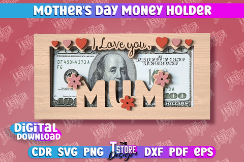 Mother's Day Money Holder | Money Card | Greeting Cards | Granny Gift | CNC File SVG The T Store Design 