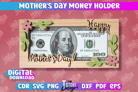Mother's Day Money Holder | Money Card | Greeting Cards | Granny Gift | CNC File SVG The T Store Design 