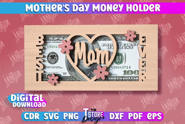 Mother's Day Money Holder | Money Card | Greeting Cards | Granny Gift | CNC File SVG The T Store Design 