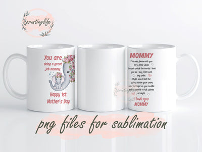 Mothers Day Mug Wrap Design, Instant Digital Design Download Mug Wrap Design, Mug Design PNG Sublimation PrintingLife 