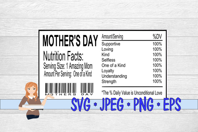 Mother's Day Nutrition Label SVG Family Creations 