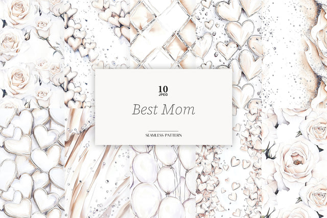 Mothers Day Paper | Neutral Mothers Day Pattern Digital Pattern GlamArtZhanna 