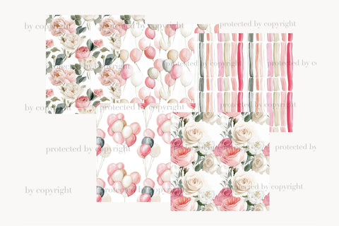 Mothers Day Paper Pattern | Floral Digital Roses Background Digital Pattern GlamArtZhanna 