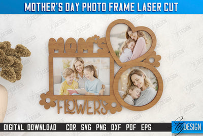 Mother’s Day Photo Frame | Gift Idea | Wall Décor | Hanging Frames | CNC File SVG Fly Design 