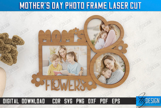 Mother’s Day Photo Frame | Gift Idea | Wall Décor | Hanging Frames | CNC File SVG Fly Design 