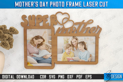 Mother’s Day Photo Frame | Gift Idea | Wall Décor | Hanging Frames | CNC File SVG Fly Design 