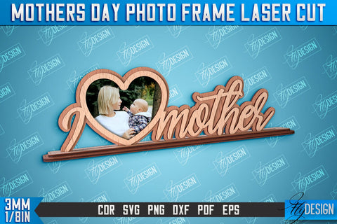 Mother’s Day Photo Frame | I Love Mom | Home Design | CNC File SVG Fly Design 