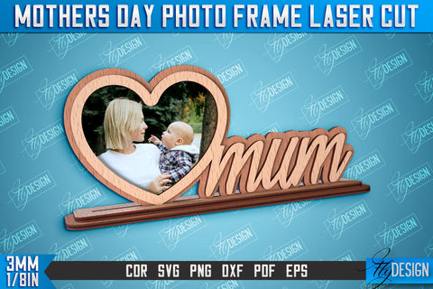 Mother’s Day Photo Frame | I Love Mom | Home Design | CNC File SVG Fly Design 