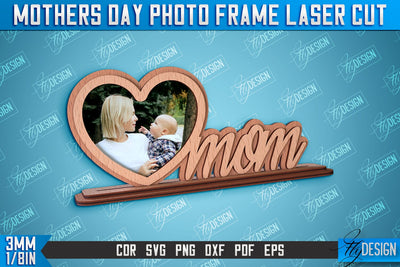 Mother’s Day Photo Frame | I Love Mom | Home Design | CNC File SVG Fly Design 