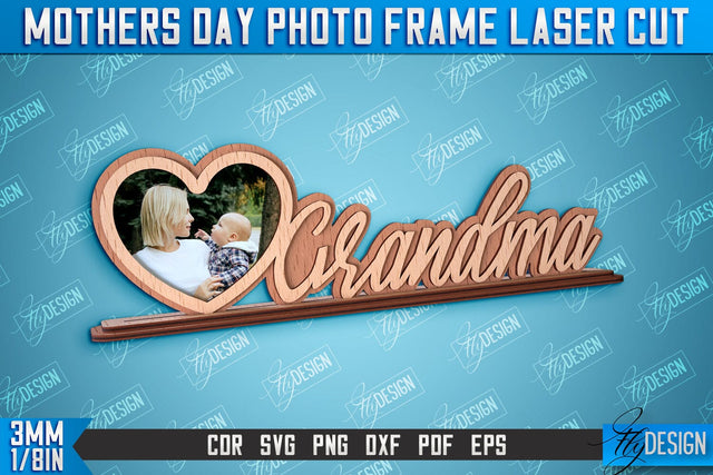 Mother’s Day Photo Frame | I Love Mom | Home Design | CNC File SVG Fly Design 