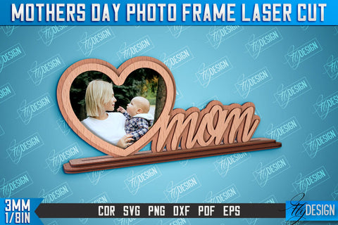 Mother’s Day Photo Frame | I Love Mom | Home Design | CNC File SVG Fly Design 