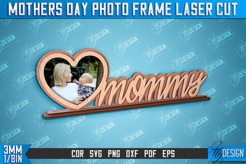 Mother’s Day Photo Frame | I Love Mom | Home Design | CNC File SVG Fly Design 