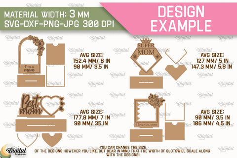 Mother`s Day Photo Frame SVG Bundle. Photo Frame Laser Cut SVG Evgenyia Guschina 