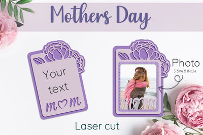 Mother’s Day photo frame svg, Layered roses card laser cut SVG AnastasiyaArtDesign 