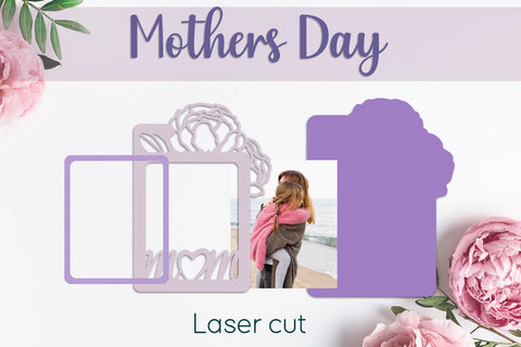 Mother’s Day photo frame svg, Layered roses card laser cut SVG AnastasiyaArtDesign 