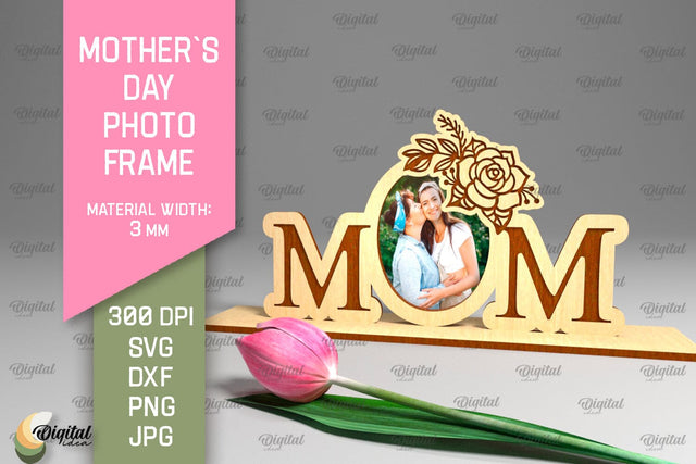 Mother`s Day Photo Frame SVG. Photo Frame Laser Cut SVG Evgenyia Guschina 