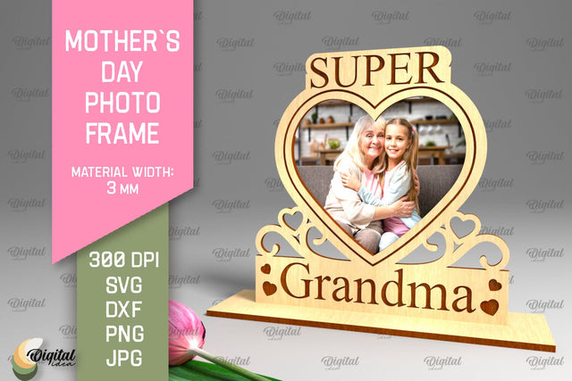 Mother`s Day Photo Frame SVG. Photo Frame Laser Cut SVG Evgenyia Guschina 