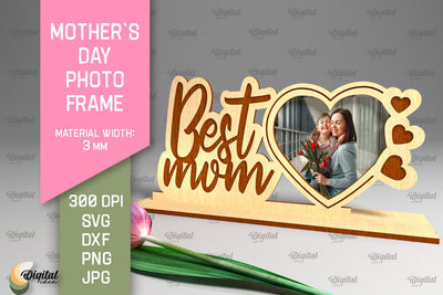 Mother`s Day Photo Frame SVG. Photo Frame Laser Cut SVG Evgenyia Guschina 