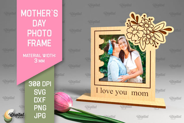 Mother`s Day Photo Frame SVG. Photo Frame Laser Cut SVG Evgenyia Guschina 