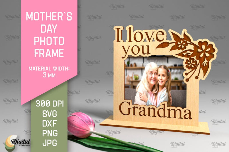 Mother`s Day Photo Frame SVG. Photo Frame Laser Cut SVG Evgenyia Guschina 