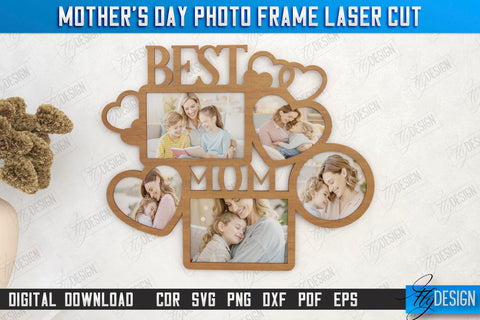 Mother’s Day Photo Frames Bundle | Gift Idea | Wall Décor | Hanging Frames | CNC Files SVG Fly Design 