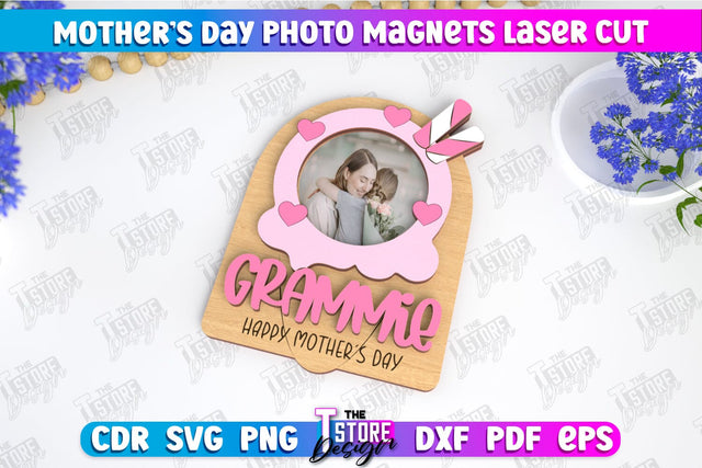 Mother’s Day Photo Magnet | Personalized Photo Magnets | Gift Idea | CNC File SVG The T Store Design 
