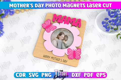 Mother’s Day Photo Magnet | Personalized Photo Magnets | Gift Idea | CNC File SVG The T Store Design 