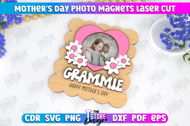 Mother’s Day Photo Magnet | Personalized Photo Magnets | Gift Idea | CNC File SVG The T Store Design 