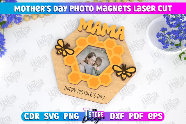 Mother’s Day Photo Magnet | Personalized Photo Magnets | Gift Idea | CNC File SVG The T Store Design 