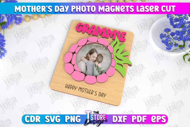 Mother’s Day Photo Magnet | Personalized Photo Magnets | Gift Idea | CNC File SVG The T Store Design 