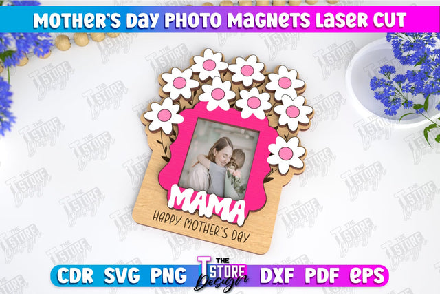 Mother’s Day Photo Magnet | Personalized Photo Magnets | Gift Idea | CNC File SVG The T Store Design 