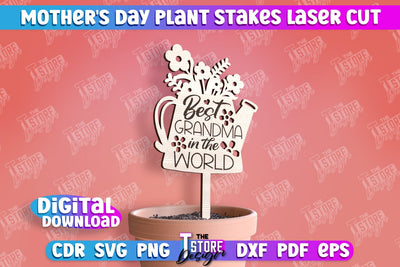 Mother's Day Plant Stakes | Garden Stakes Design | Plant Marker | CNC File SVG The T Store Design 
