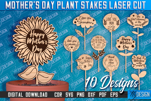 Mother's Day Plant Trellis Laser Cut | Mothers Day Decor Stake | Mom Garder Stake Laser Cut SVG Fly Design 