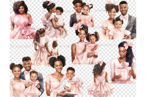 Mothers Day PNG Graphics | Black Mom Clipart Bundle SVG GlamArtZhanna 