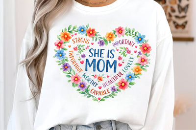 Mother's Day Png, She is Mom Png Sublimation designmaster24 